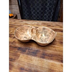 Vintage Mid Century MCM 1960s Nut Candy Dish with Center Handle BG 9 USA